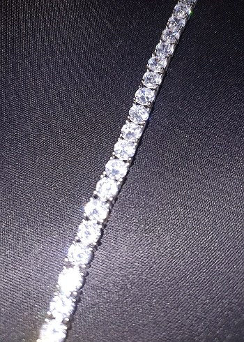 Beyaz Parlak Taşlı Kadın Bileklik - Görsel 6