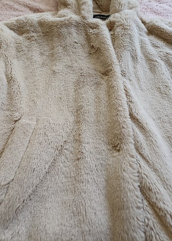 Bej Kapüşonlu Uzun Kollu Kadın Ceket - Görsel 2