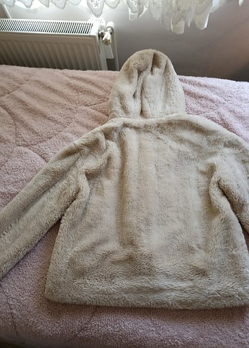 Bej Kapüşonlu Uzun Kollu Kadın Ceket - Görsel 4