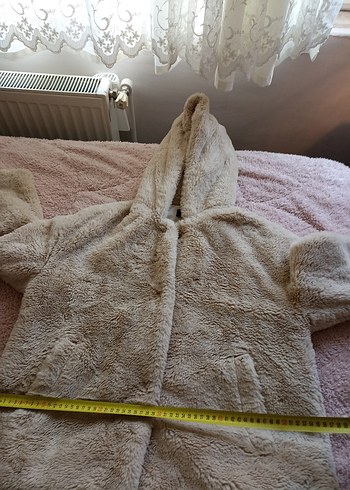 Bej Kapüşonlu Uzun Kollu Kadın Ceket - Görsel 5