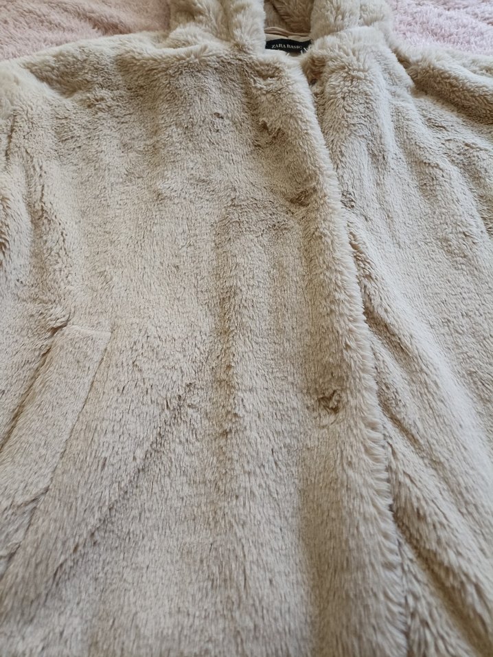 Bej Kapüşonlu Uzun Kollu Kadın Ceket - Görsel 2