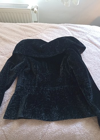 Gri Midi Kadife Kürklü Ofis Kabanı - Görsel 5