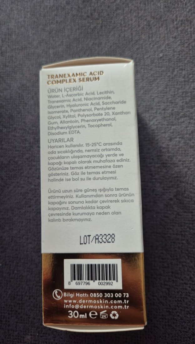Dermoskin Be Bright Tranexamic Asit Kompleksi Serum 30ml - Görsel 3