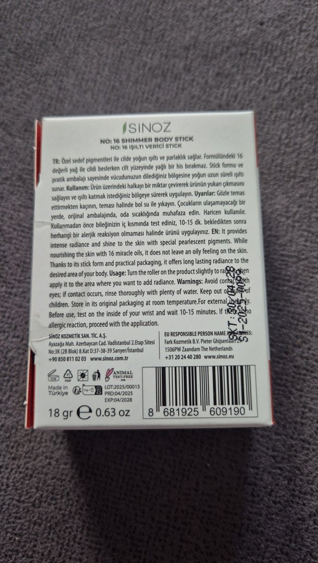 Isinoz No:16 Işıltılı Vücut Stick - Görsel 2