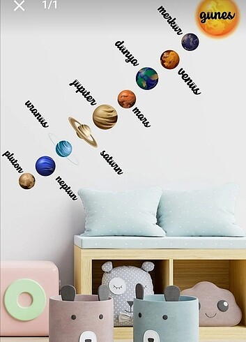Çocuk odası Duvar sticker etiket gezegen