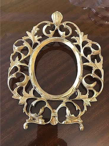 Pirinç ayna fotoğraf çerçevesi.26/19 cm