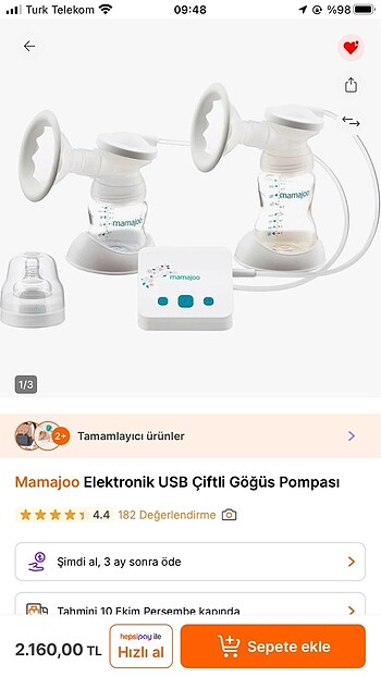 Chicco Çiftli göğüs pompası