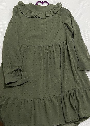 Kadın Haki Bohem Uzun Kollu Elbise - Görsel 2