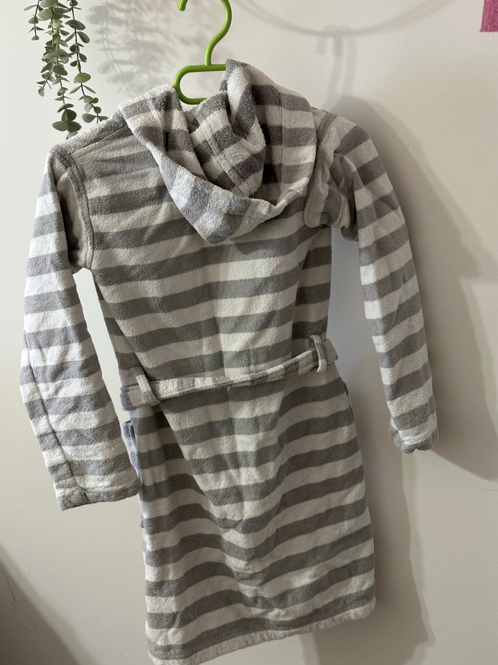 Gri Zebra Desenli Erkek Çocuk Bornoz - Görsel 2