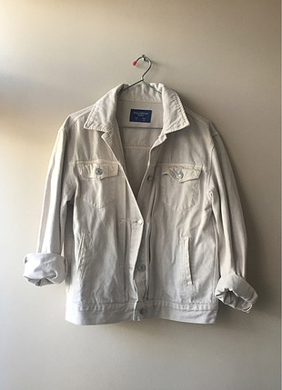 s Beden Beyaz oversize kot ceket