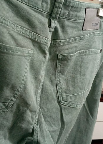 Gri-Yeşil Keten Erkek Rahat Pantolon - Görsel 4