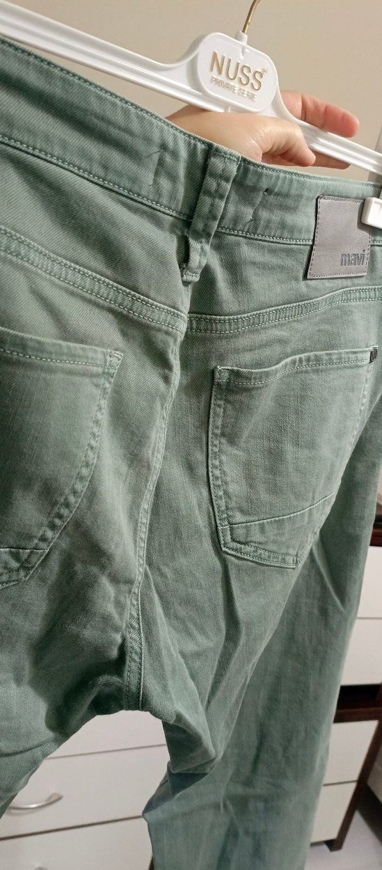 Gri-Yeşil Keten Erkek Rahat Pantolon - Görsel 4