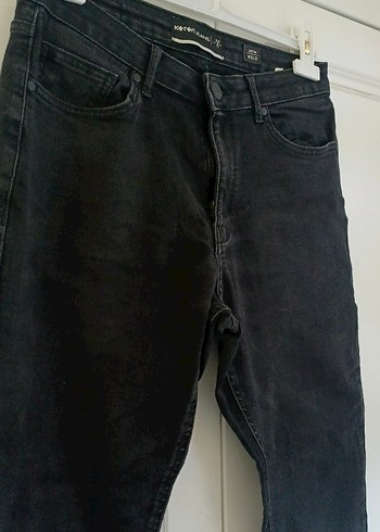 Siyah erkek Dar Kesim Midi Kot Pantolon - Görsel 3