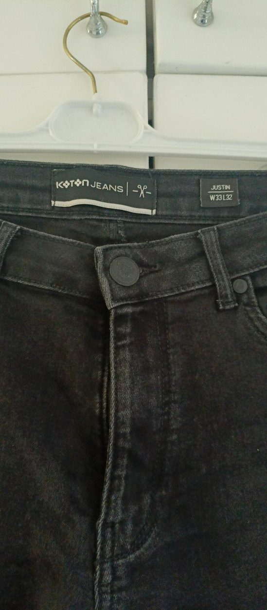 Siyah erkek Dar Kesim Midi Kot Pantolon - Görsel 2