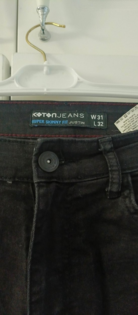 Erkek Siyah Dar Kesim Denim Jean - Görsel 2