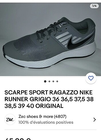 Nike Nike erkek çocuk ayakkabı 36,5 numara 