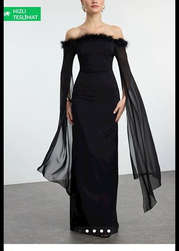 Uzun Siyah Straplez Gotik Abiye Elbise