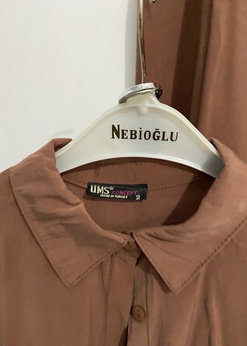 Kadın Keten Midi Kahverengi Salaş Etekli takım - Görsel 4