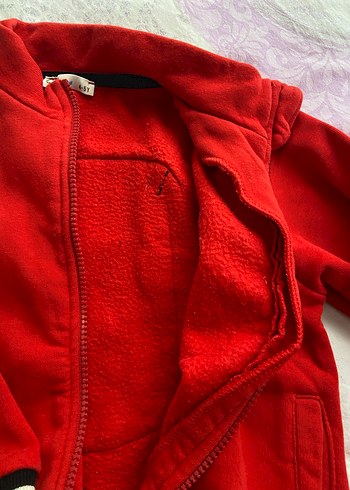 Kırmızı Erkek Çocuk Fermuarlı Sweatshirt - Görsel 4