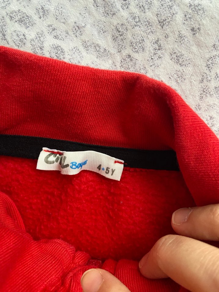 Kırmızı Erkek Çocuk Fermuarlı Sweatshirt - Görsel 5