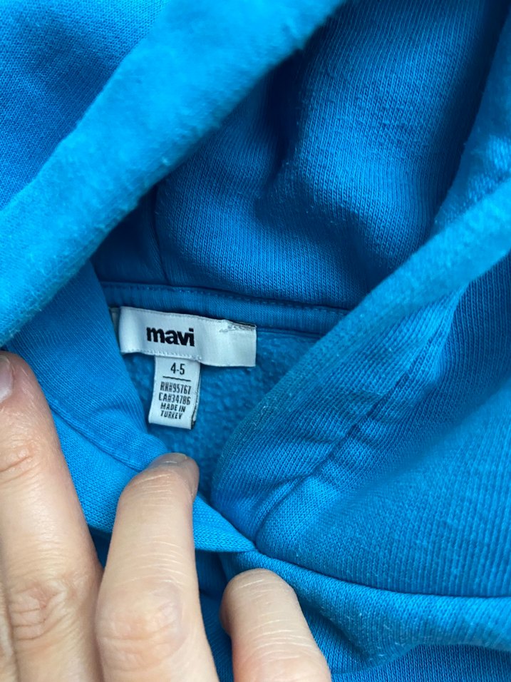 Mavi Kapüşonlu erkek çocuk  Sweatshirt - Görsel 2