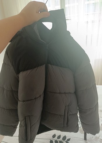 m Beden DeFacto Kapüşonlu Gri Fermuarlı Erkek mont