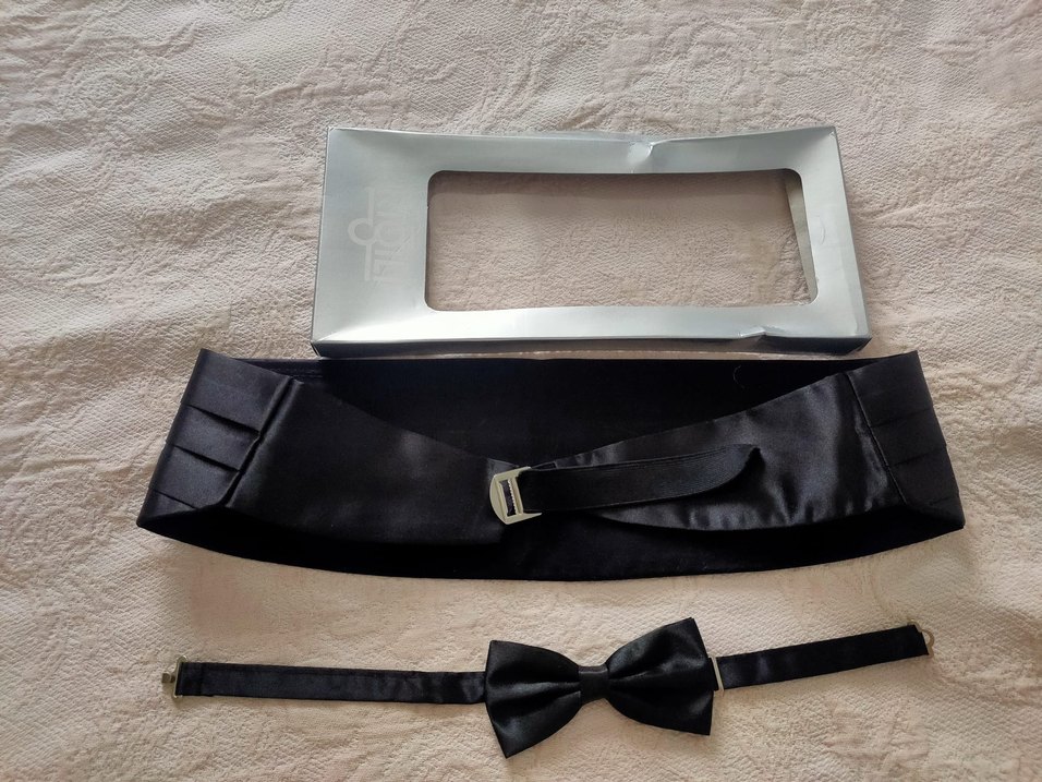 Siyah Erkek Papyon ve Kuşak Seti - Görsel 2