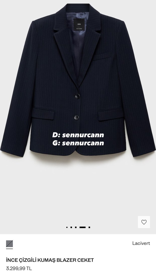 Lacivert Kadın Düğmeli Blazer Ceket - Görsel 3