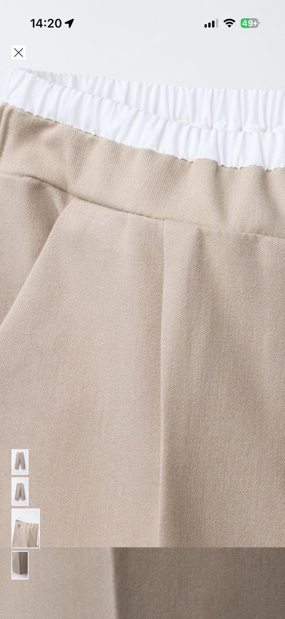 Zara Bej Regular Fit Keten Pantolon - Görsel 2