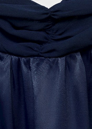 Mango  Lacivert Uzun Abiye Elbise - Görsel 6