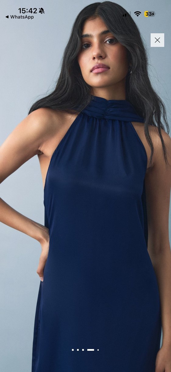 Mango  Lacivert Uzun Abiye Elbise - Görsel 2