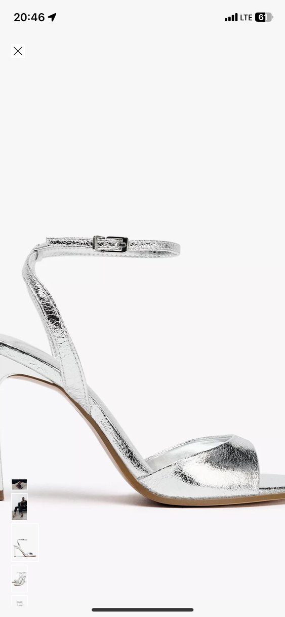 Zara Beyaz Yılan Derisi Desenli Metal Tokalı İnce Topuklu - Görsel 3
