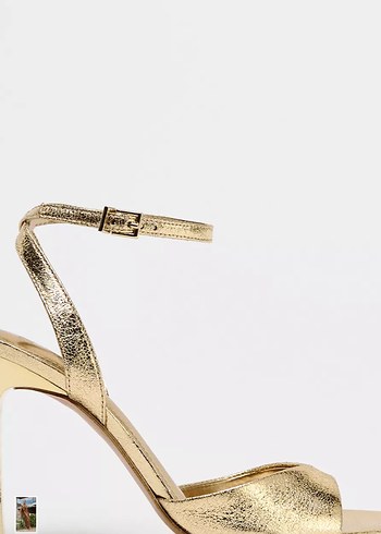 Zara Altın Renkli Stiletto Topuklu Kadın Ayakkabı - Görsel 4