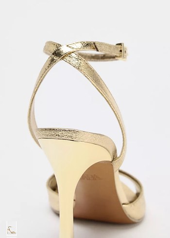 Zara Altın Renkli Stiletto Topuklu Kadın Ayakkabı - Görsel 3