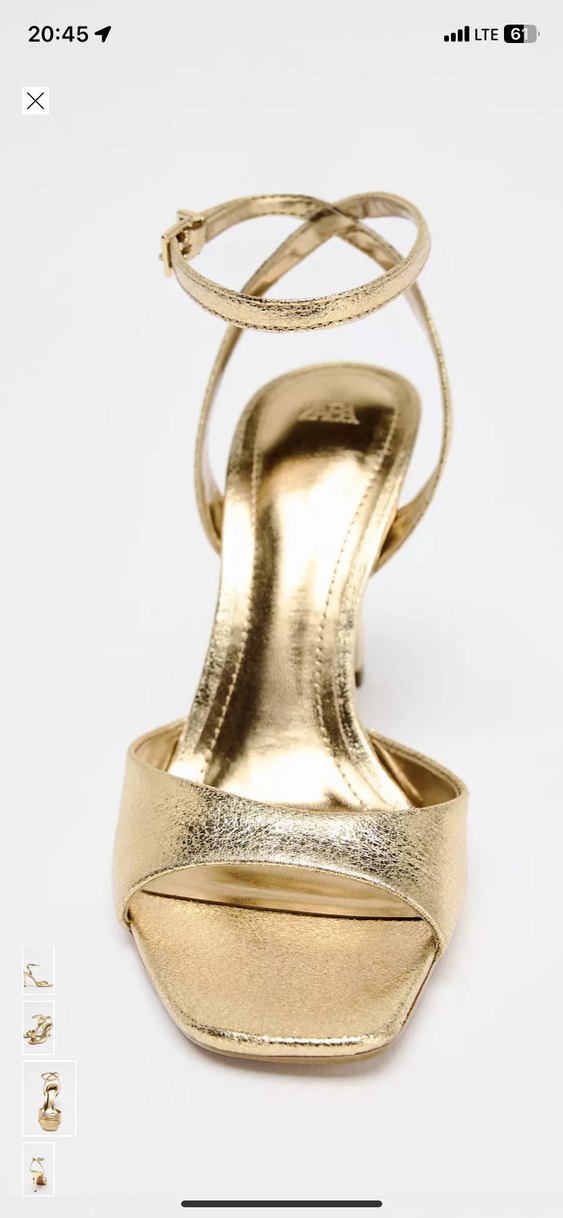 Zara Altın Renkli Stiletto Topuklu Kadın Ayakkabı - Görsel 2