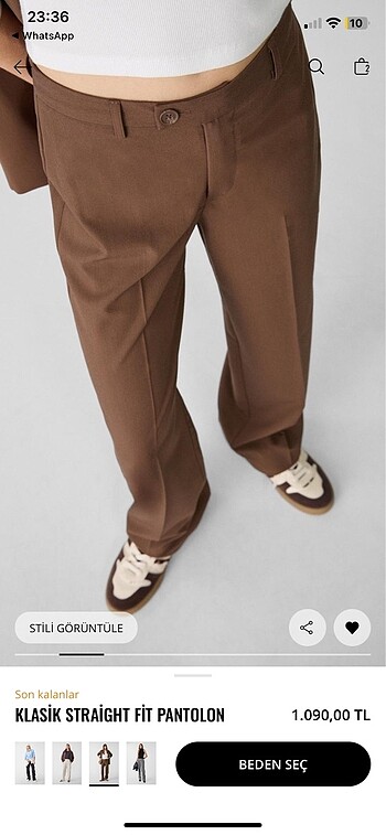 32 Beden kahverengi Renk Stradivarius pantalon