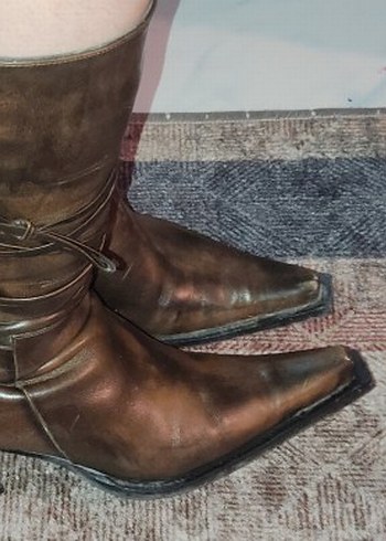 Kahverengi Kadın Deri  Bot - Görsel 5