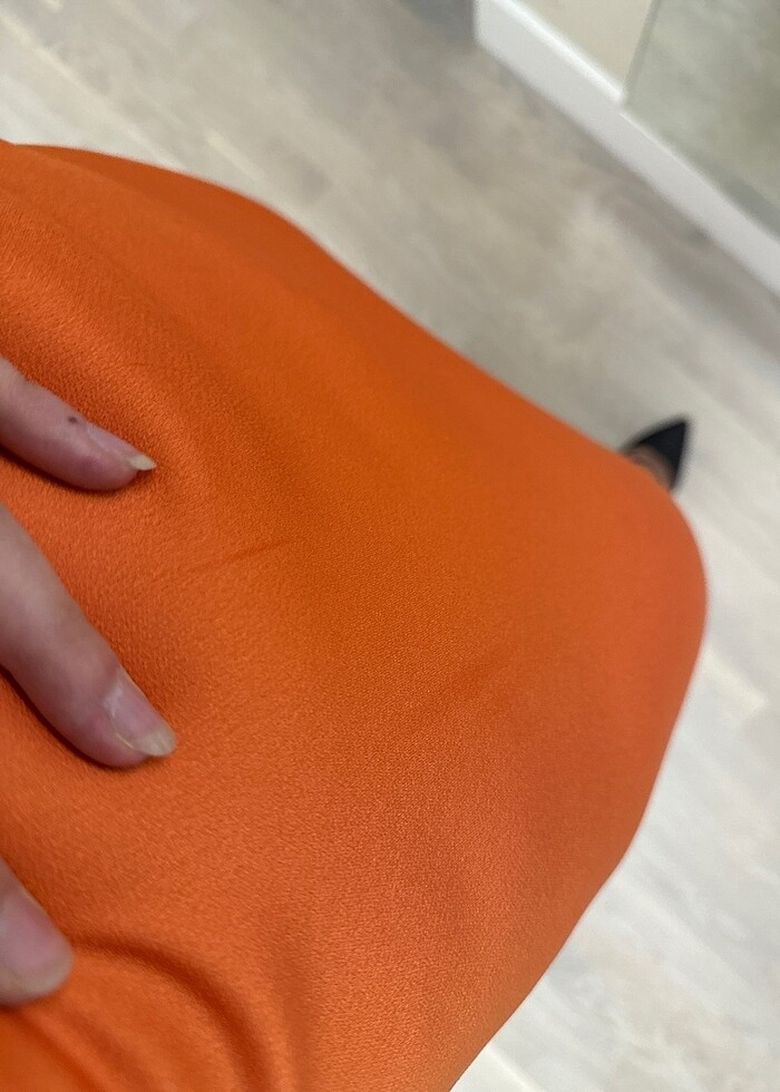 Nocturne turuncu elbise - Görsel 5