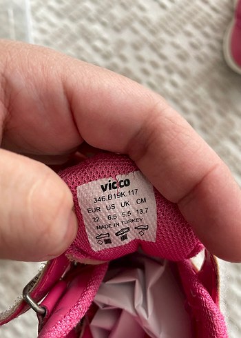 Vicco Kız Çocuk Pembe Cırt Cırtlı Spor Ayakkabı