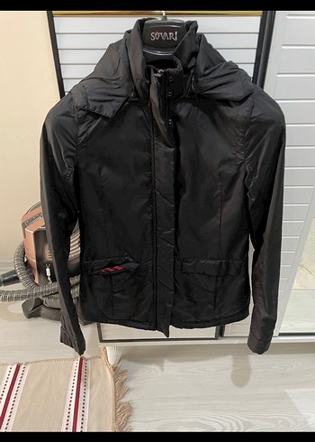 xs Beden Siyah Fermuarlı Kadın Street Wear Ceket