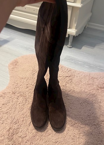 Hotiç Kahverengi Hakiki Süet Dizüstü Kadın Çizme - Görsel 3