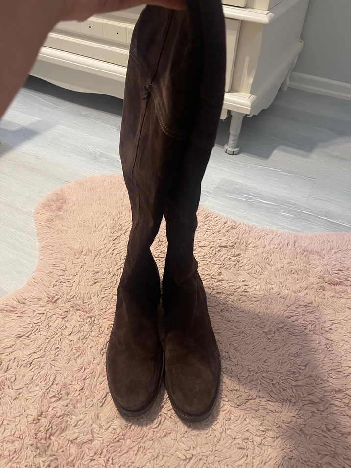 Hotiç Kahverengi Hakiki Süet Dizüstü Kadın Çizme - Görsel 3