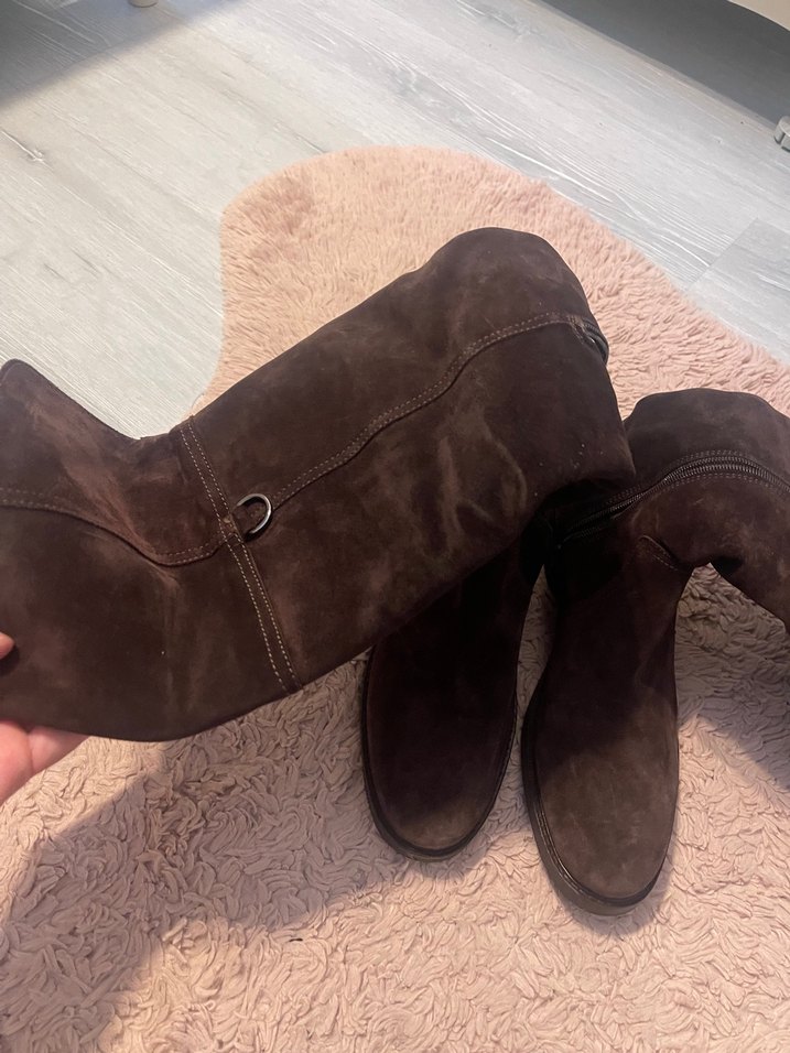 Hotiç Kahverengi Hakiki Süet Dizüstü Kadın Çizme - Görsel 4