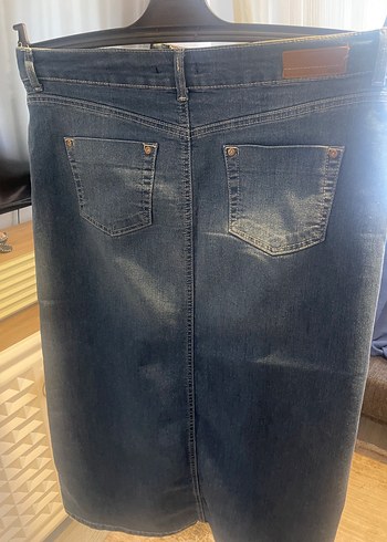 LİKRALI RAHAT ŞIK JEAN ETEK - Görsel 5