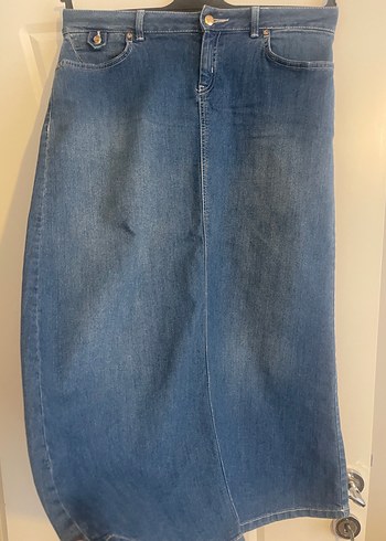 LİKRALI RAHAT ŞIK JEAN ETEK - Görsel 2