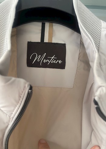 Beyaz Yüksek Yakalı Fermuarlı Erkek Mont Ceket - Görsel 3