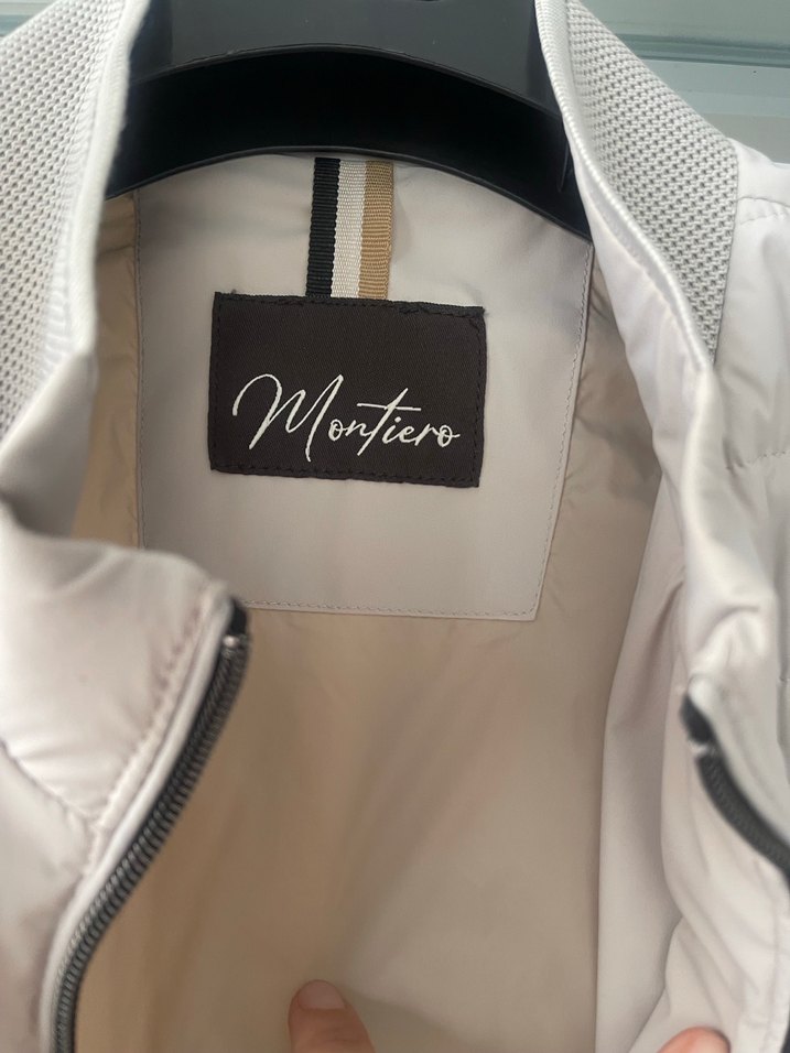 Beyaz Yüksek Yakalı Fermuarlı Erkek Mont Ceket - Görsel 3