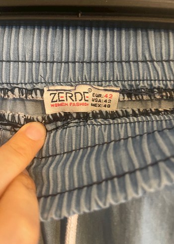 Kadın Mavi Uzun Salaş Denim Etek - Görsel 7