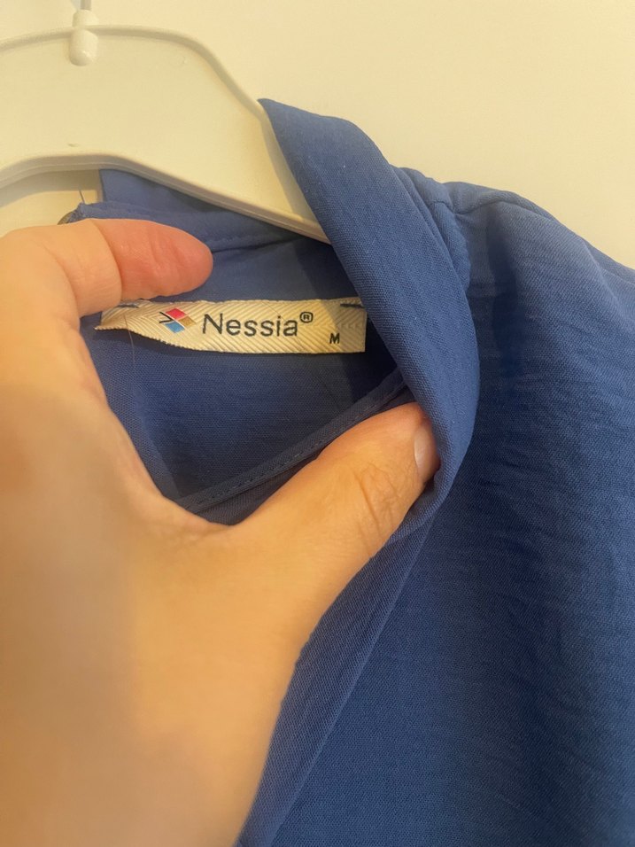 Kadın Mavi Uzun Şık Tunik - Görsel 4