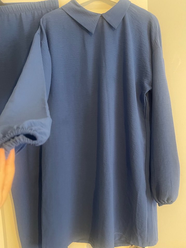 Kadın Mavi Uzun Şık Tunik - Görsel 2